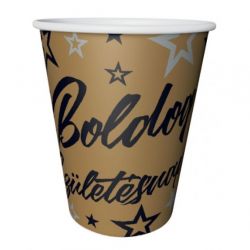   Boldog szletsnapot pohr,arany csillagos,8db-os