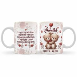   Valentin napi kermia bgre, maci pr szeretlek felirattal