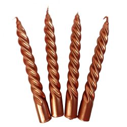   Csavart metl bronz gyertya, 4 db, 20 cm