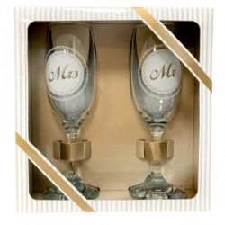   Mr s Mrs felirat eskvi pohr, 2 db