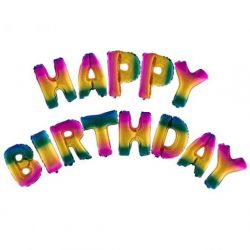   Happy birthday szivrvnyos szlinapos flia lufi