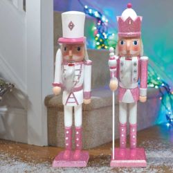   Karcsonyi Ditr figura pink - fehr, 70 cm, 2 fle