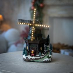   Karcsonyi mozg, vilgt Led szlmalom dekorci, 2 fle, 24 cm