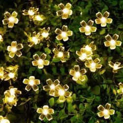   Napelemes led cseresznyevirg fnyfzr 5 m, meleg fehr