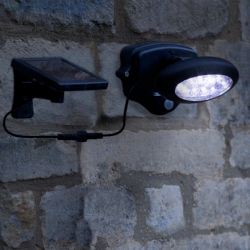   Napelemes kltri, fali led reflektor lmpa, hideg fehr, 17 cm, ers fny