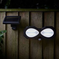   Napelemes kltri, fali led reflektor lmpa, hideg fehr, 25 cm, ers fny