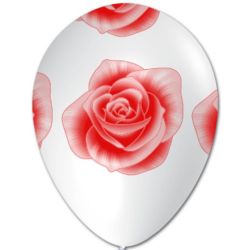   Piros rzsafej mints,latex lufi,30 cm,10 db.