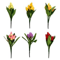   Tulipn csokor, selyem, 6 sznben