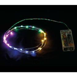   Led mikroszlas fnyhuzal, sznes, elemes, 1 m