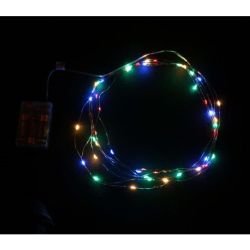   Led mikrszlas fnyhuzal, fnyfzr, elemes, 5 m