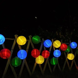   Led napelemes kltri textil lampion fzr, 2,4 m