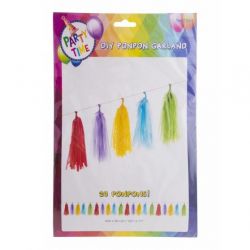   Pompom girland dekorci,sznes,4,2 m.
